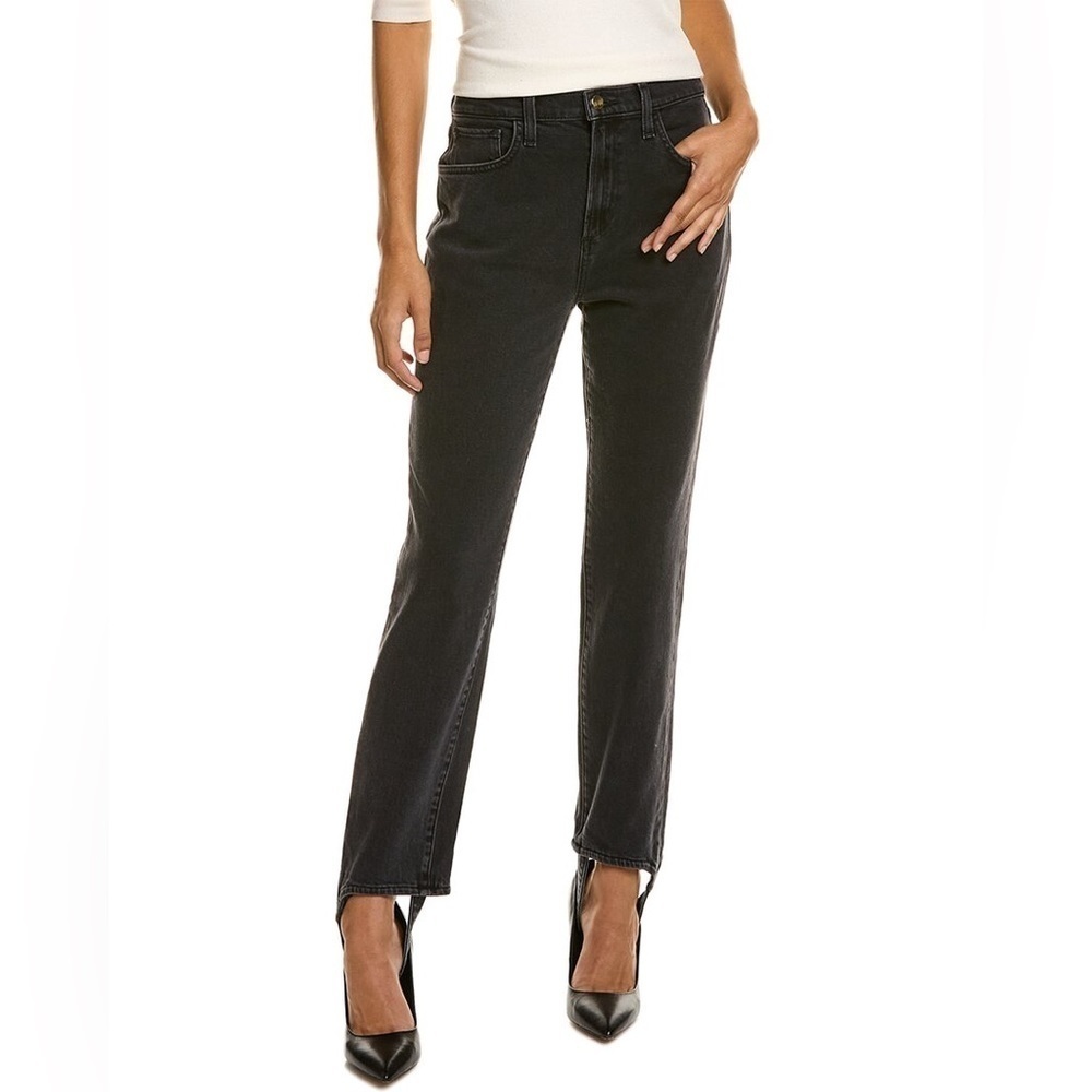 NWT Favorite Daughter The Evelyn High-Rise Storm Black Slim Straight Jeans 31
